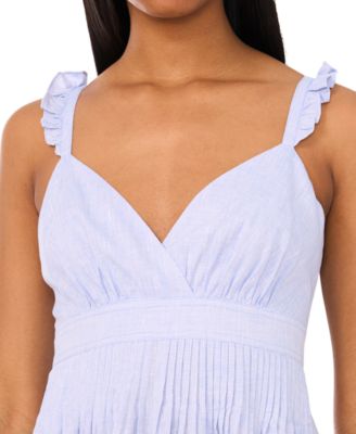 Women's The Olive Ruffled-Strap Pleated-Waist Dress