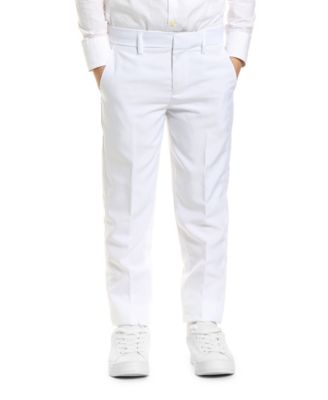 Boys White Knight Solid Suit Including Blazer, Pants and Clip-On-Tie
