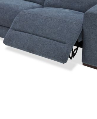 Nevio 5-Pc. Fabric Power Headrest Sectional with 2 Power Motion Chairs