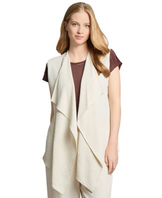 Jones New York - Women's Cascade-Lapel Open-Front Vest