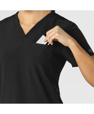 Plus Size W123 Flex-n-Reach V-Neck Scrub Top