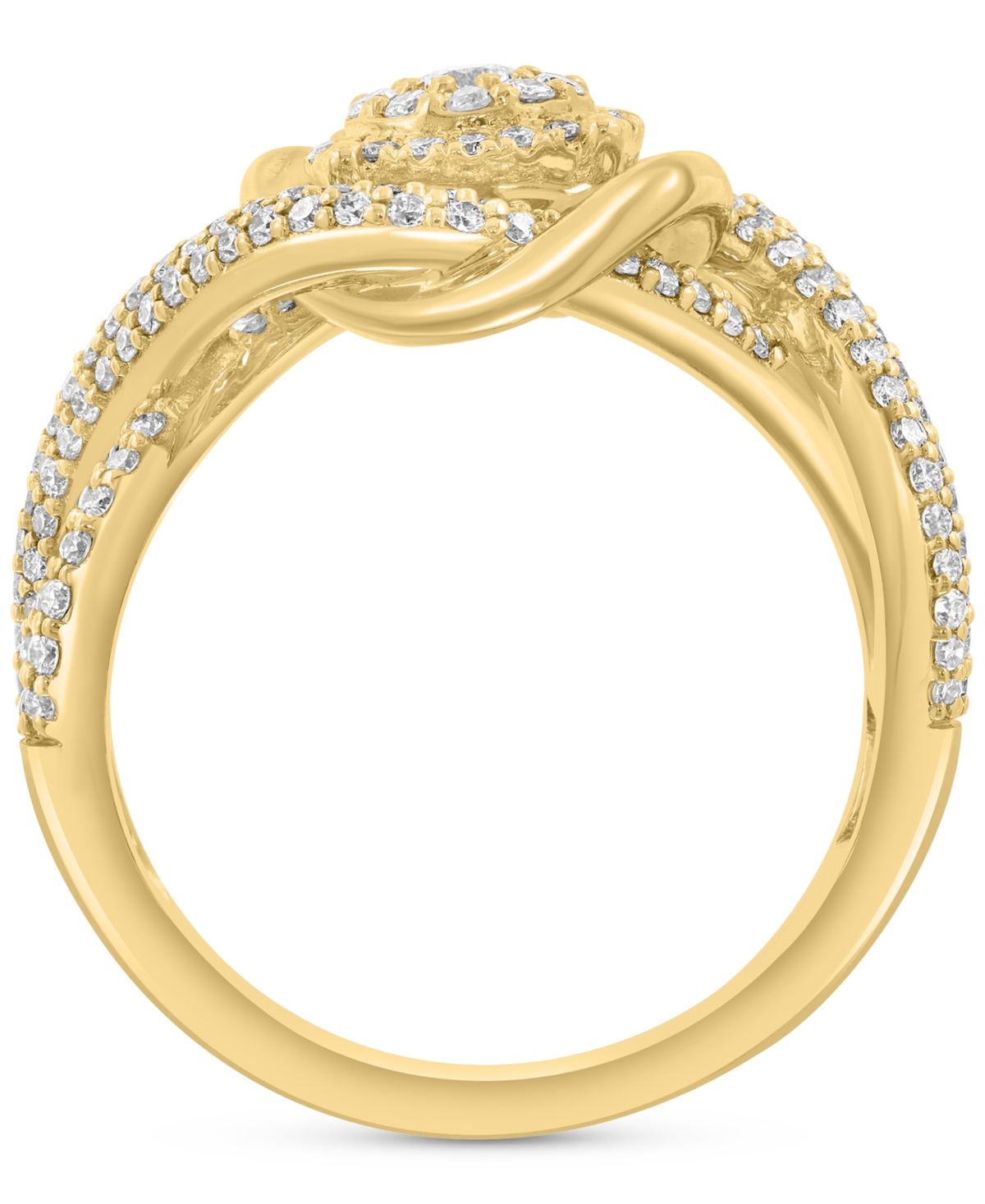 Effy Collection Effy Diamond Swirl Halo Statement Ring (3/4 Ct. T.w.) In 14k Yellow Gold