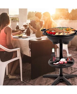 1350 W Outdoor Electric BBQ Grill with Removable Stand