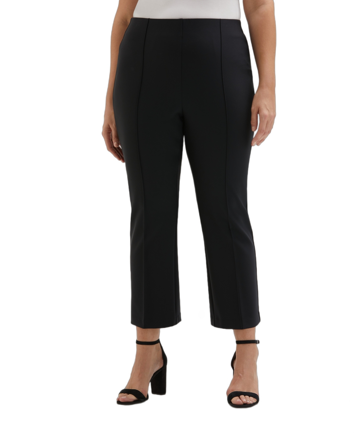 ELLA RAFAELLA PLUS SIZE PINTUCK CROP PANTS 