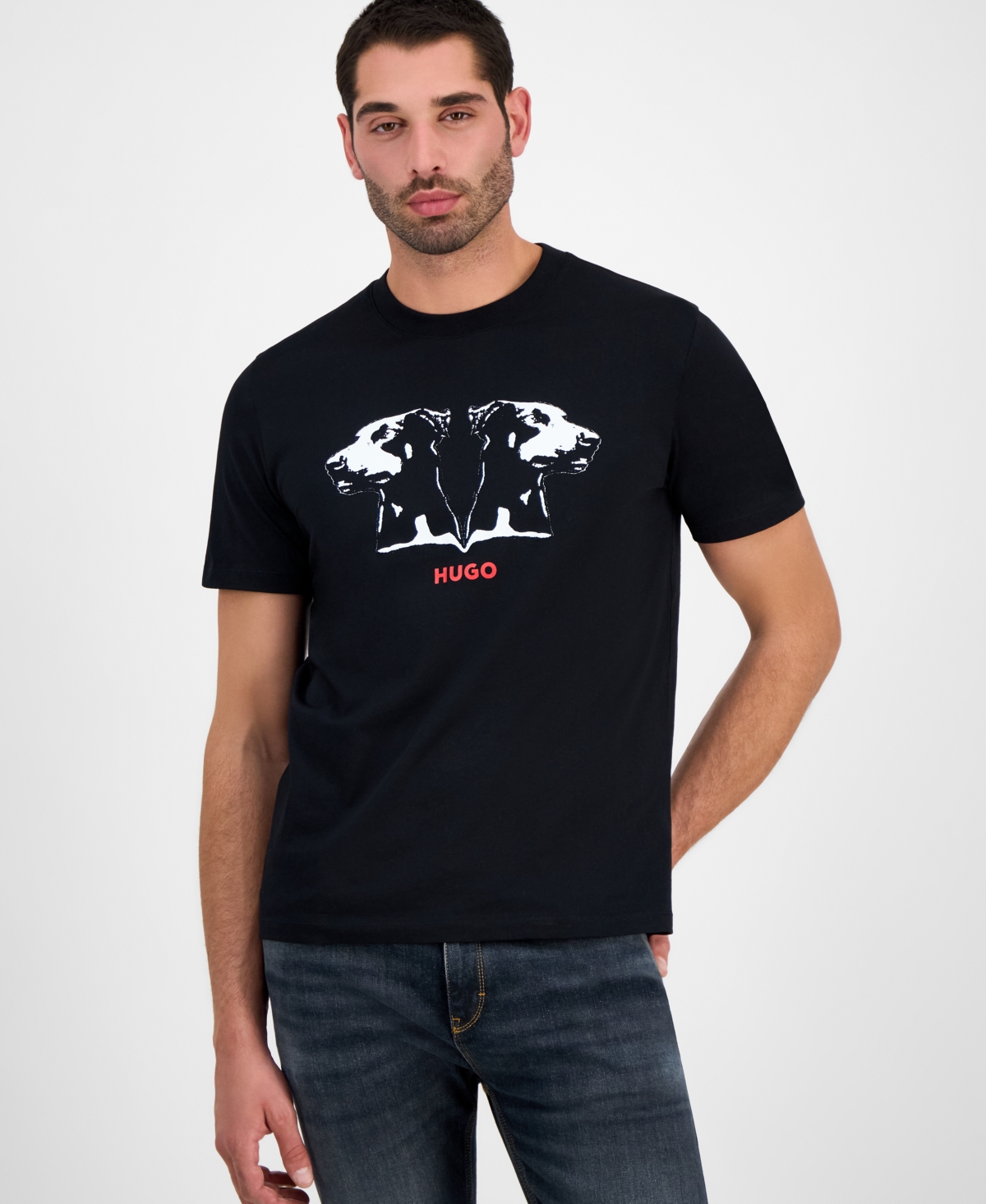 Men's Dobero Short Sleeve Crewneck Doberman Graphic T-Shirt - Black