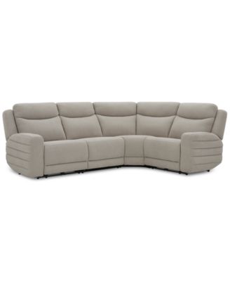 Kristyan 4-Pc. Fabric Sectional with with 2 Power Recliners