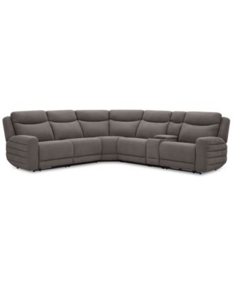 Kristyan 6-Pc. Fabric Sectional with 2 Power Recliners and Console