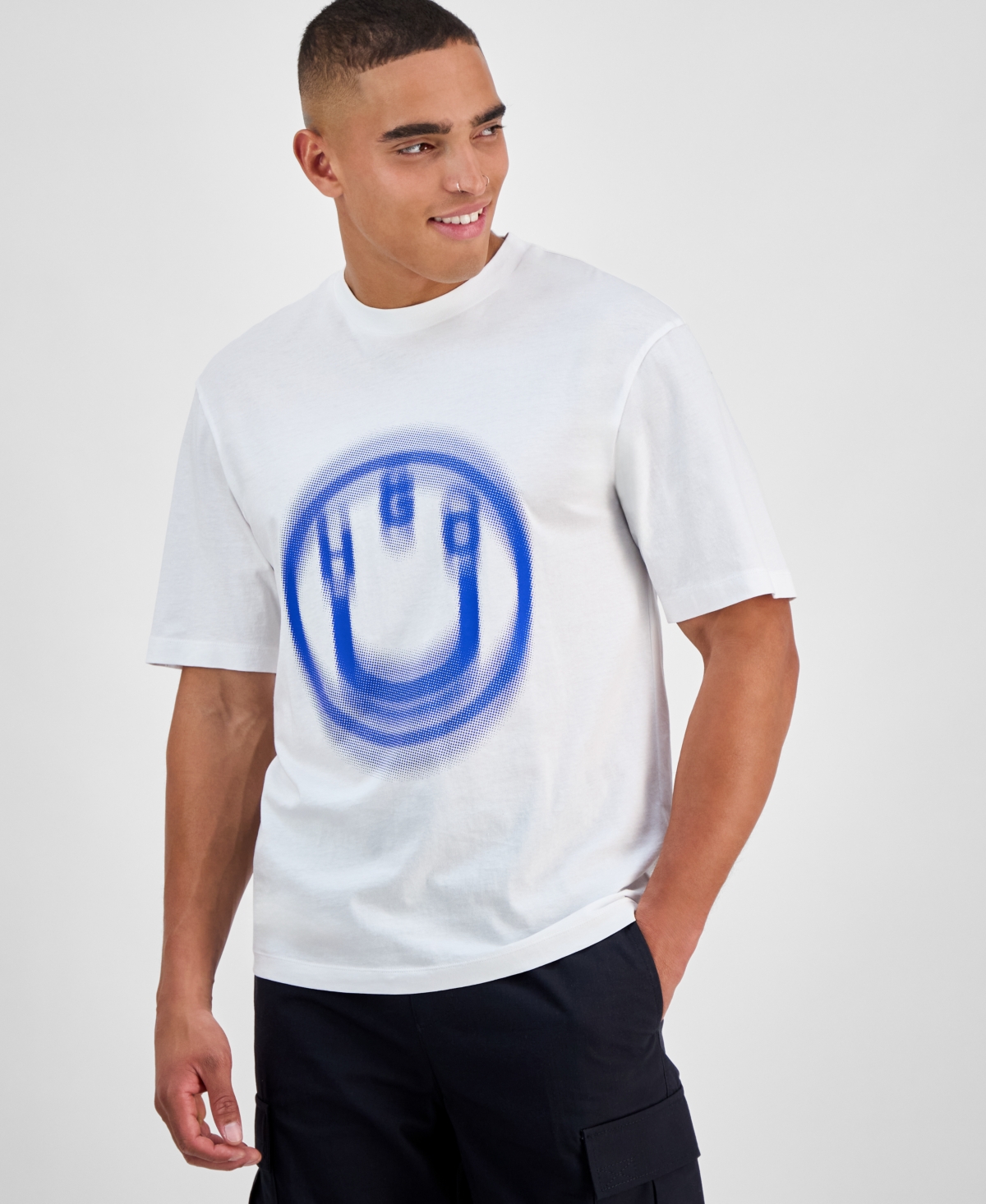 Hugo by Hugo Boss Men's Nalax Short Sleeve Graphic Crewneck T-Shirt - White