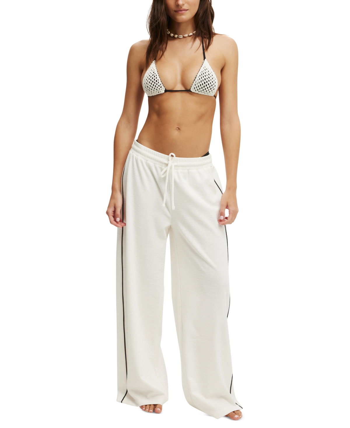 Cotton On Women's Ribbed Pull-on Wide-leg Cover-up Pants