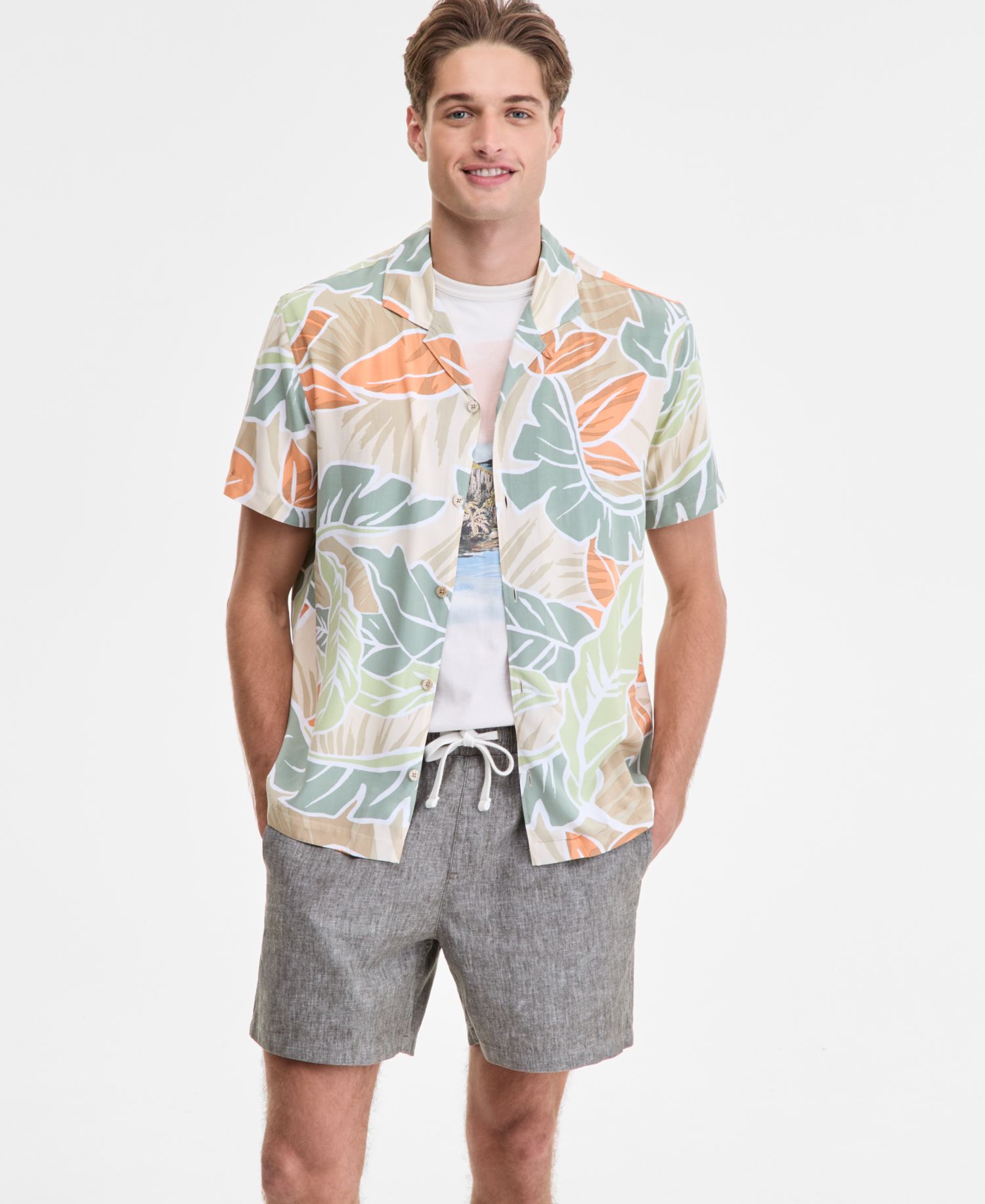Men's Chase Regular-Fit 6" Linen Blend Shorts