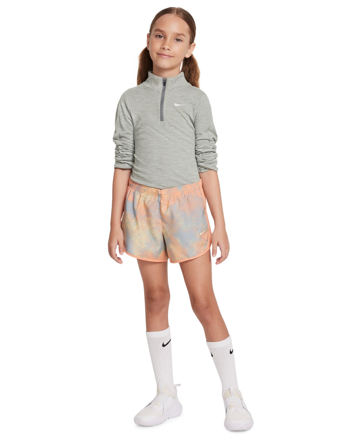 Nike Big Girls Printed Tempo Dri-fit 3" Shorts In Multi