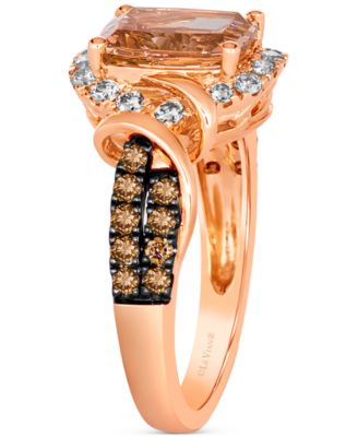 Morganite (1-1/2 ct. t.w.) & Diamond (5/8 ct. t.w.) Statement Ring in 14k Rose Gold 