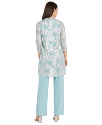 Women's 3-Pc. Metallic Jacquard Jacket, Tank Top & Pant Set