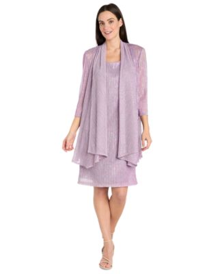 R & M Richards - Women's Metallic Crinkle 2-Pc. Dress