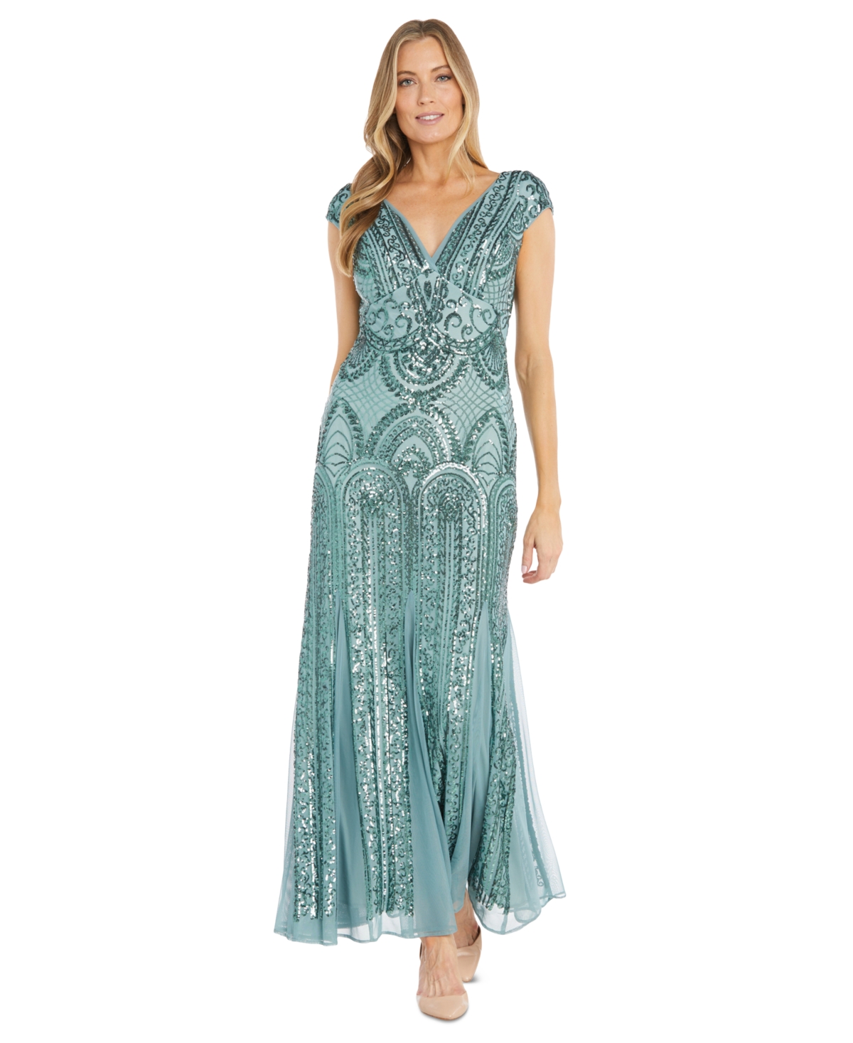 Women's Sequin Embellished Gown - Seafoam