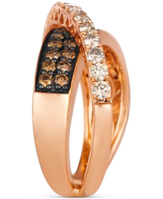 Nude Diamond Crossover Ring (1-1/6 ct. t.w.) Ring in 14k Rose Gold