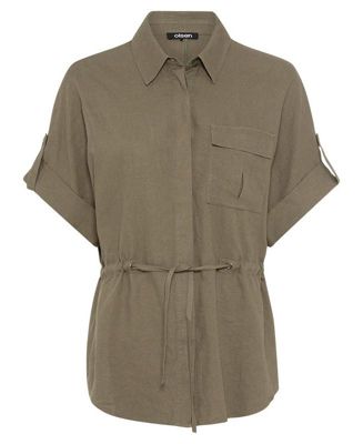 Women's Camp Shirt Drawstring Waist