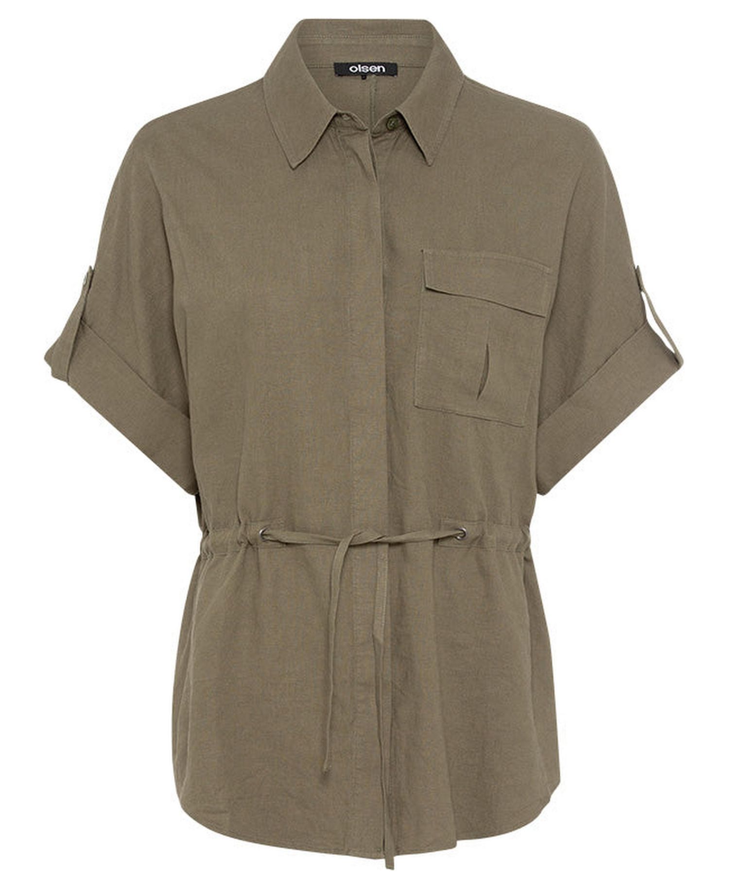 Women's Camp Shirt Drawstring Waist