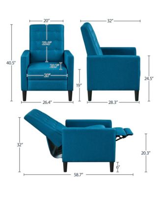 Mid-Century Fabric Reclining Sofa