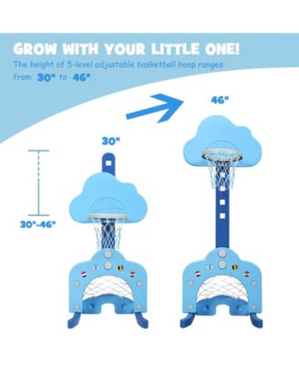 3-in-1 Kids Adjustable Basketball Hoop Set with Balls