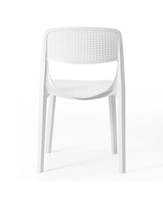 Modern Stackable Plastic Resin Patio Dining Side Chair (Set of 2)