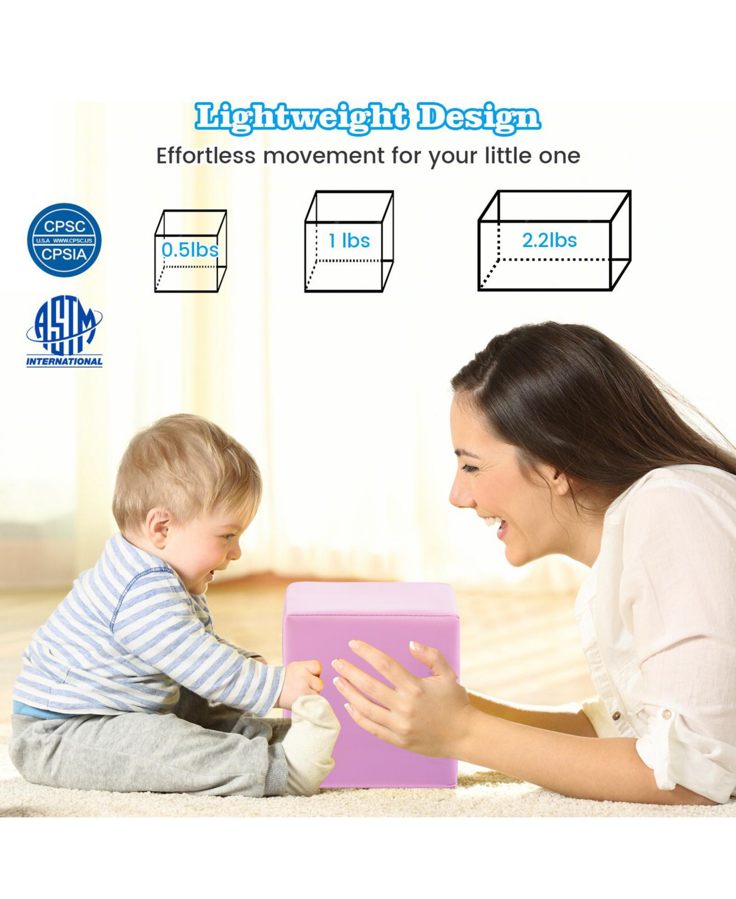 Детский конструктор Mecale Foam Building Blocks 7-Piece Building Set, Ages 1-4 Years, цвет: Синий — фото 4