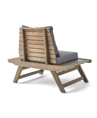 Sedona Outdoor Acacia Wood Club Chairs with Dark Gray Removable Cushions, Wood Outdoor Patio Lounge Chairs