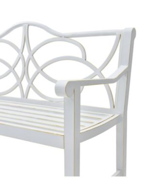 Accommodates 2-3 People Outdoor Garden Patio Bench,Iron Metal Steel Frame Park Bench with Backrest and Armrest