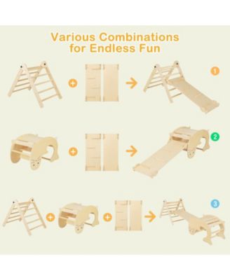 7-in-1 Indoor Climbing Toys for Toddlers with Reversible Ramp