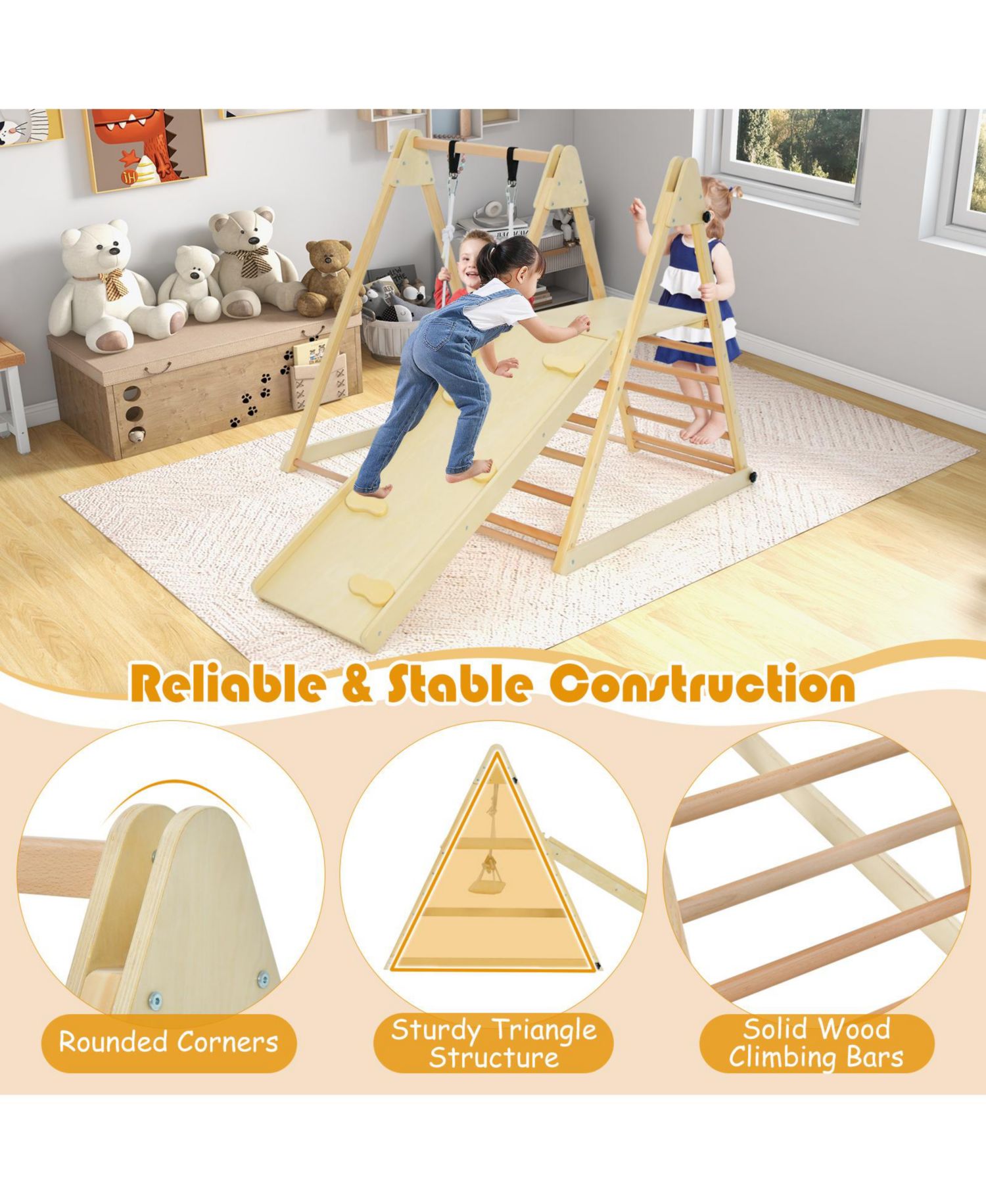 5-in-1 Foldable Adjustable Jungle Gym, 5-Piece Set