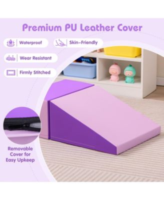 2-Piece Step and Slide Climber for Infants and Toddlers Baby Soft Play Set Foam Blocks