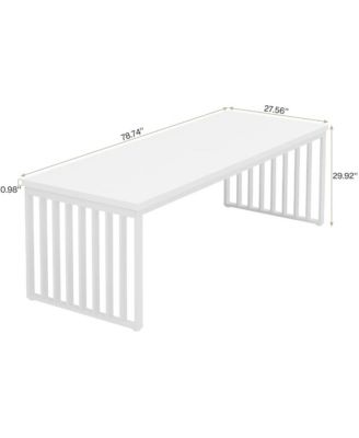 6.5 ft Conference Table with Metal Legs for 4-6, Long Meeting Table for Negotiation Training Seminar