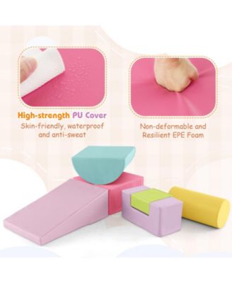 6 Pieces Foam Climbing Blocks Indoor Climb and Crawl Activity Playset with Rectangles