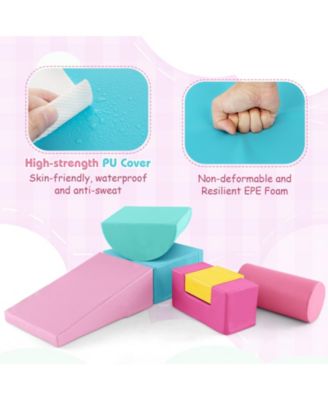 6 Pieces Foam Climbing Blocks Indoor Climb and Crawl Activity Playset with Rectangles