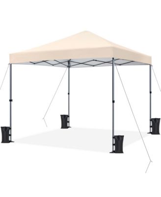 10x10FT Pop-up Canopy with One-Push-To-Lock Setup Mechanism, Beige