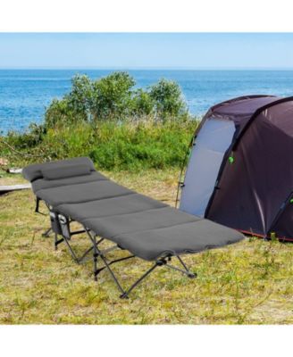 Folding Retractable Travel Camping Cot with Mattress and Carry Bag