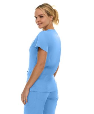 Women's Eleanor 3-Pocket Stretch V-Neck Scrub Top Shocking Pink Medium