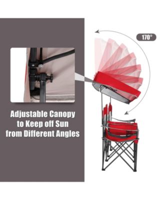 Portable Folding Camping Canopy Chairs w/ Cup Holder