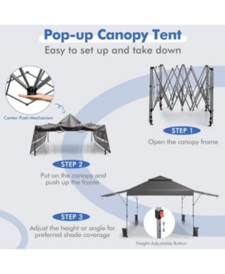 10 x 17.6 Feet Outdoor Instant Pop-up Canopy Tent with Dual Half Awnings