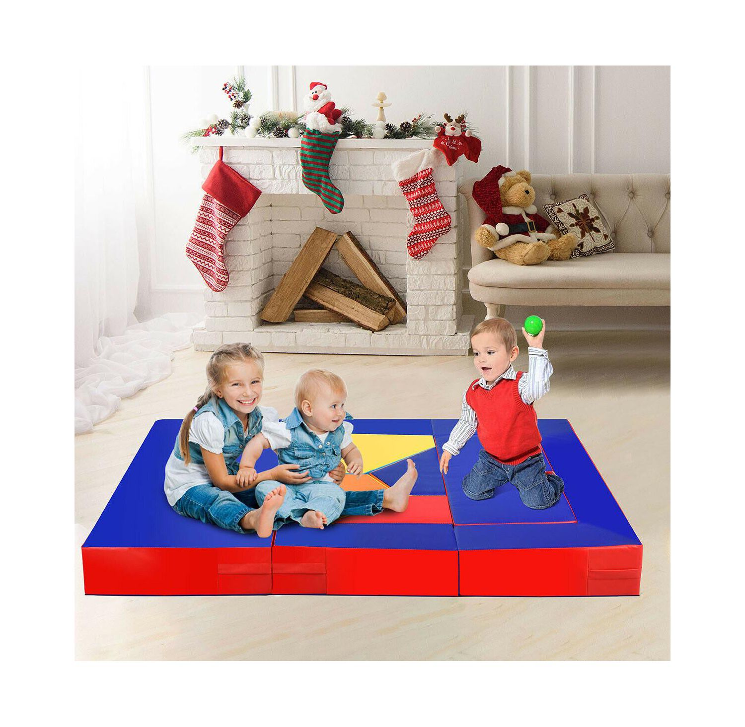 8-Piece Foam Crawl Climb Playset for Toddlers 4-in-1 Kids Play Equipment