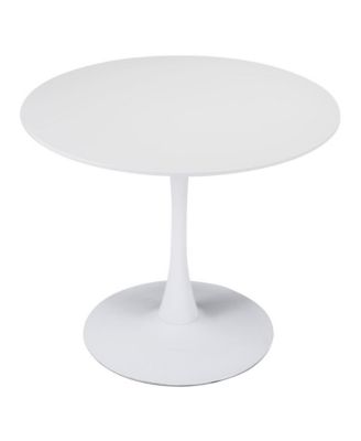 35" Steel Base Dining Table – Sturdy Pedestal Design for Home, Bistro, or Office Use