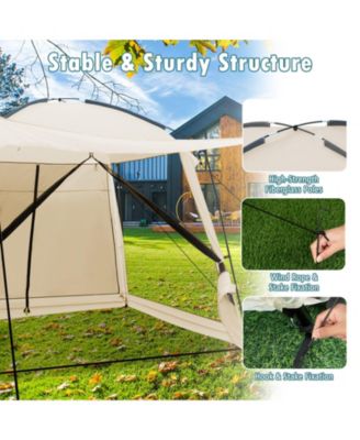 10 x 10 Feet Screened Canopy Tent w/ Vestibule and Zippered Door