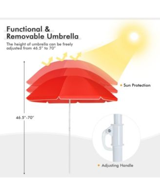 Portable Folding Picnic Double Chair With Umbrella