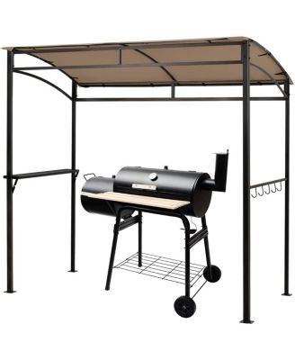 7 Feet Grill Gazebo with Serving Shelf and Storage Hooks