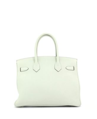 Pre-Owned Hermes Birkin 30 Handbag Green Togo with Palladium Hardware