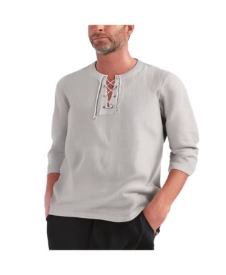 Big & Tall Gauze Lace-Up Shirt