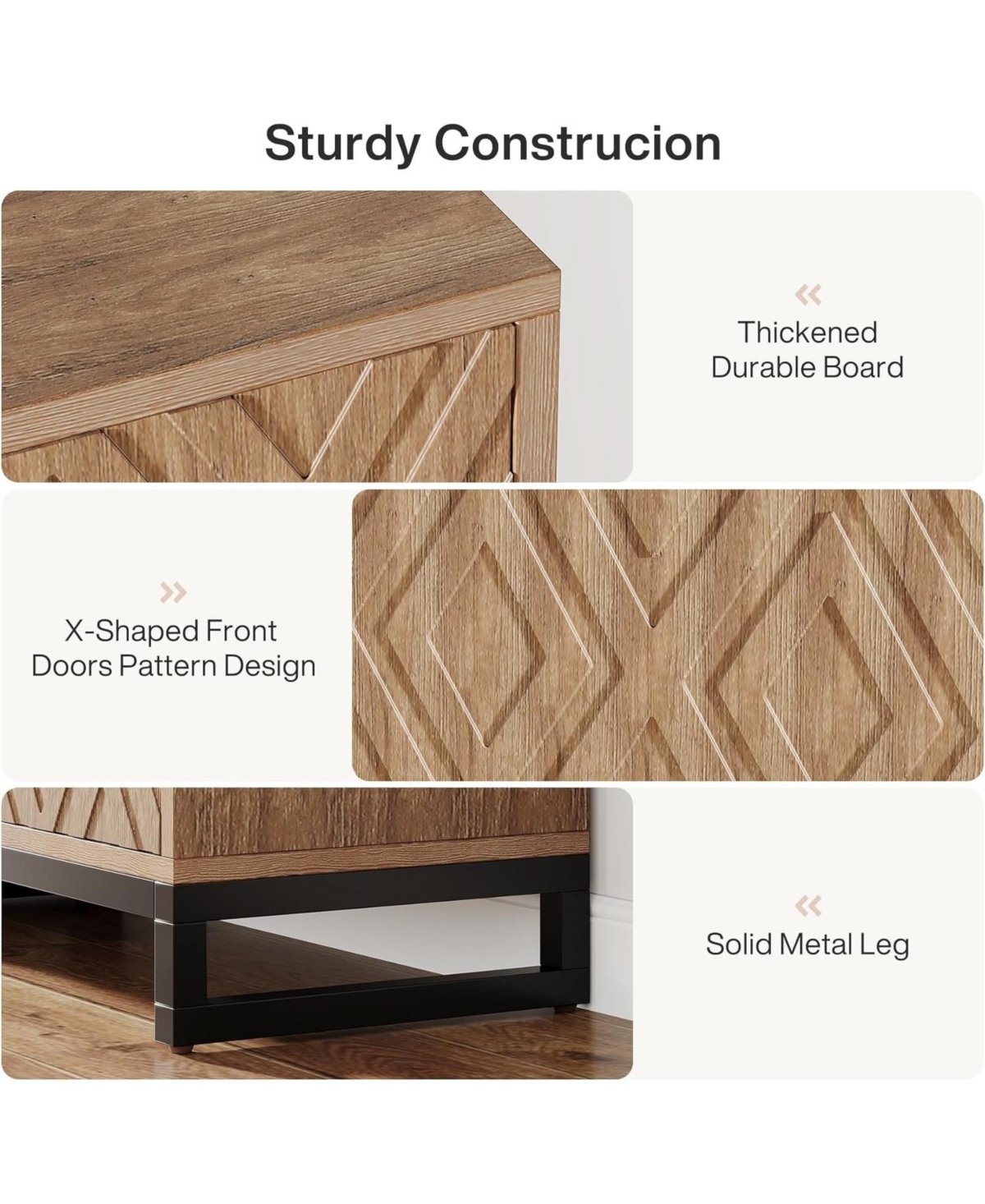 Tribesigns Sideboard Buffet Cabinet with Storage, 57.5" Farmhouse Coffee Bar 4 Doors & Shelves, Set of 2 Wood Credenza Table