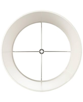 White Linen Small Drum Lamp Shade 10" Top x 12" Bottom x 8" High (Spider) Replacement with Harp and Finial