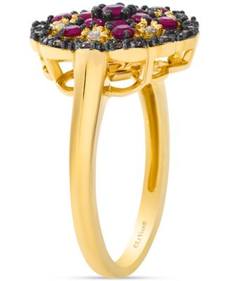Ruby (1/2 ct. t.w.) & Diamond (1/3 ct. t.w.) Statement Ring in 14k Yellow Gold
