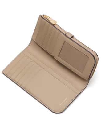 Deco Pebbled Leather Zip Slim Wallet